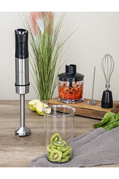 Genel Markalar Güçlü 1200W Blender Seti, 12 Hız, Turbo, Paslanmaz Çelik Bıçaklar, Gri Renk