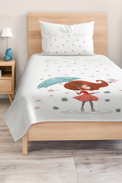 Realhomes مجموعة غطاء سرير ملون للفتيات والأطفال والمراهقين منقوشة منفردًا