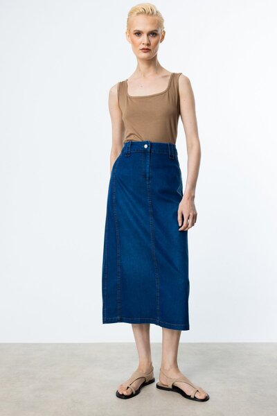 Ekol Spor Dikişli Midi Etek