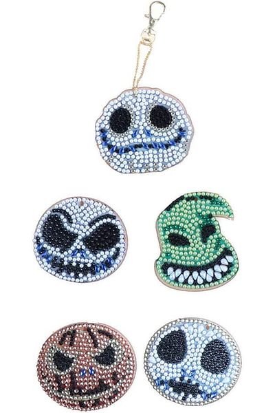 VDYXEW Set of 5 VDYXEW diamond painting key chains, metal/resin, multicolor