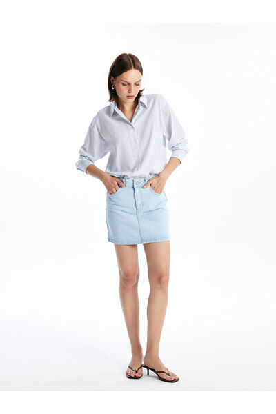 LC Waikiki Indigo Standard Fit Women's Jean Skirt