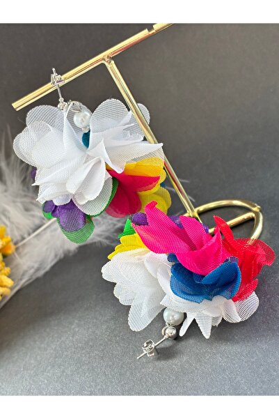 Nevgiss Aksesuar زوج من الأقراط الزهرية المقاومة للتشويه مع مادة مطلية بالنيكل