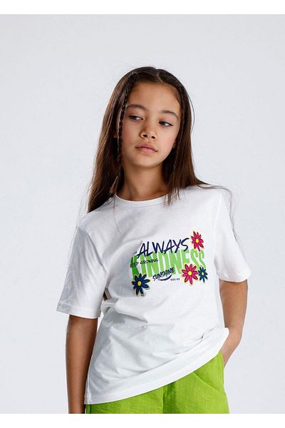 MiaBaby Tricou de bază cu imprimeu pentru fetiță 100% bumbac