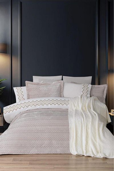 Çeyiz Diyarı Mısra 10 Piece Blanket Dowry Set Cream