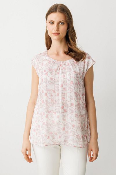 Ekol Patterned Sleeveless Plus Size Blouse