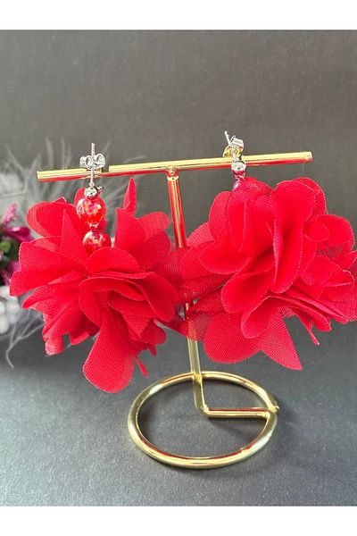 Nevgiss Aksesuar Tarnish Free Flower Earrings Pair with Nickel Plated Material