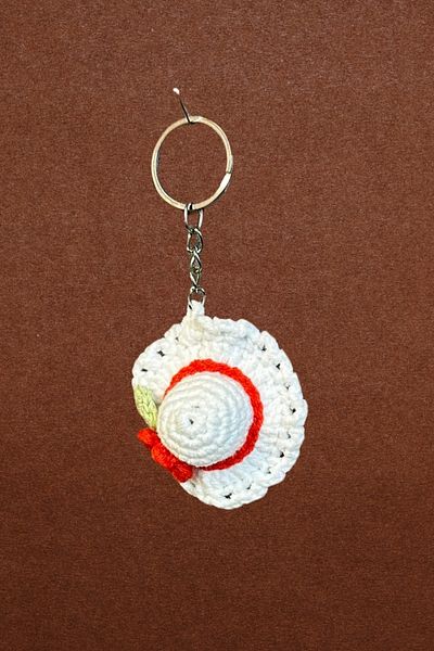 Uretti - Tuğba 9352 Handmade Knitted Flower Detailed Hat Model Keychain