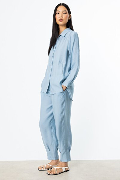 ON Elastic Waist Stitched Leg Trousers Blue