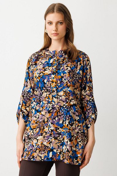 Mi Pret a Porter Mi Gathered Shoulder Patterned Blouse