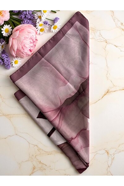 Lavena scarfs Σειρά Lotus Floral Pattern Βαμβακερό ψηφιακό μαλακό σάλι - Dusty Rose