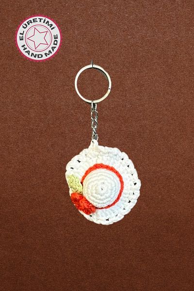Uretti - Tuğba 9352 Handmade Knitted Flower Detailed Hat Model Keychain