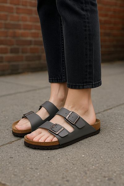Afşin Buckle Model Orthopedic Women's Slippers Stylish Comfortable