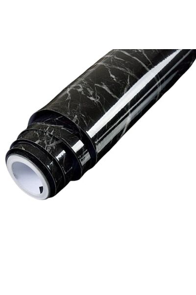 HOZRO Tapet Autocolant HOZRO, cu Efect de Marmura, Rola Autoadeziva 60 cm x 3m, Design Elegant Negru pentr