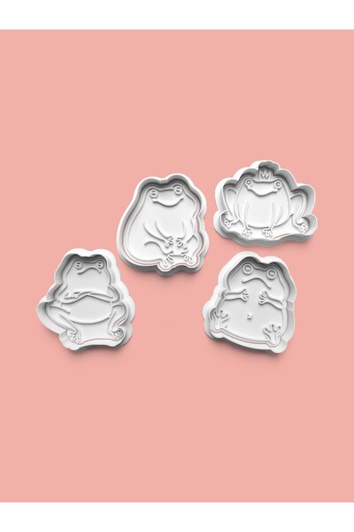 AKTASTORE قالب بسكويت على شكل ضفدع لطيف وقالب عجينة السكر مجموعة من 4 قطع 023...