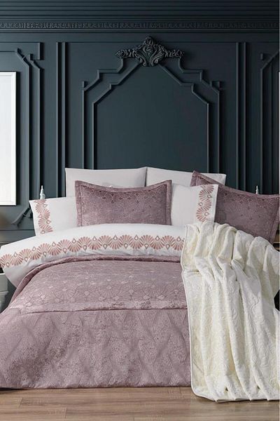 Çeyiz Diyarı Freya 10 Piece Blanket Dowry Set Dusty Rose