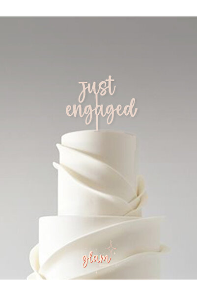 GLAM DEKORASYON Krem Just Engaged Tekli Büyük Minimal Modern Tarz Söz Nişan P...