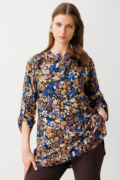 Mi Pret a Porter Mi Gathered Shoulder Patterned Blouse