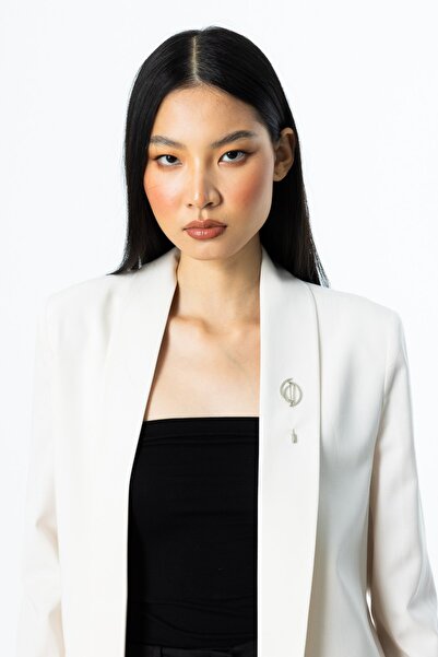Ekol Shawl Collar Brooch Detailed Jacket
