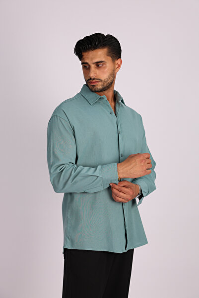 JAKOTTO Breathable Fabric Long Sleeve Men's Collared Shirt Cotton
