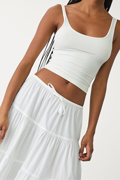 Stradivarius Ruffled long skirt