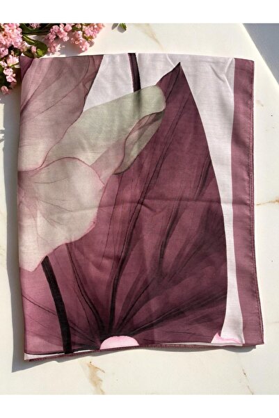 Lavena scarfs Σειρά Lotus Floral Pattern Βαμβακερό ψηφιακό μαλακό σάλι - Dusty Rose