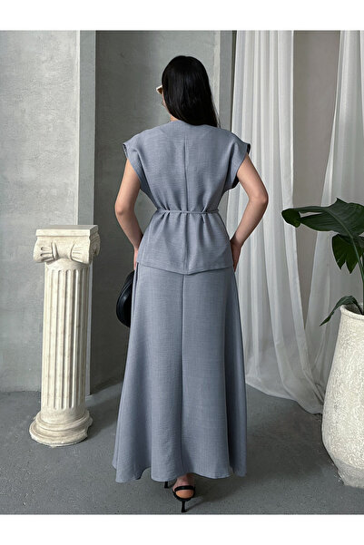 MD trend Women's Drawstring Vest Pants Double Suit