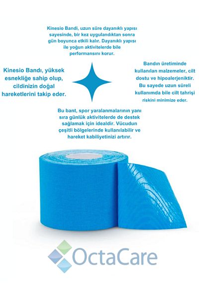Octacare Sports Tape 5 Meters X 5 cm for Face Area Blue