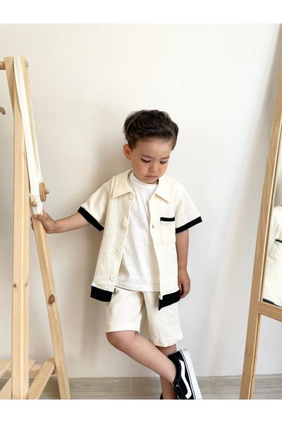 Bisahane Boy's Waffle Shirt Suit