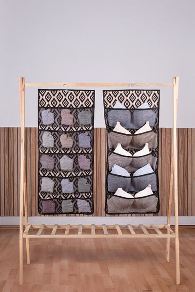 MorPort 20 Pockets In-Cabinet Underwear Organizer I Two-Sided Hanging In-Cabinet Bra Organizer