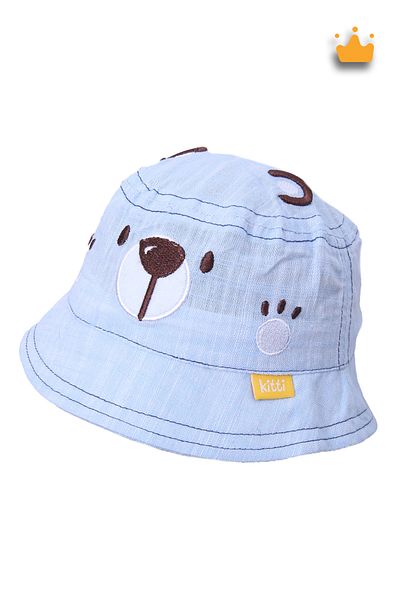 Kitti 0-18 Months 46cm Baby Boy Summer Bear Patterned Fedora Hat Blue Y2303002