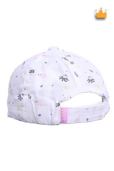 Kitti 1-3 Years 50cm Baby Girl Children Summer Patterned Adjustable Hat Cap White Y2310003