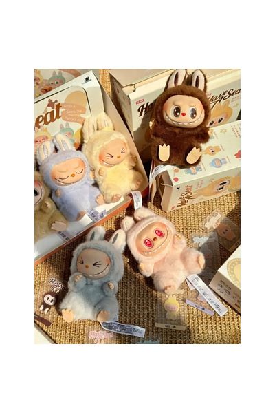 MultiFlexPro Labubu Have a Seat, Cute Monsters Labubu Colorful Plush Toy Keychain Fashion Bag