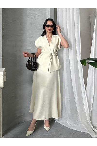 MD trend Women's Drawstring Vest Pants Double Suit