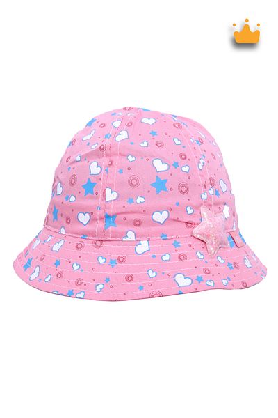 Kitti 1-4 Years 46cm Baby Girl Summer Patterned Fedora Hat Salmon Y91203