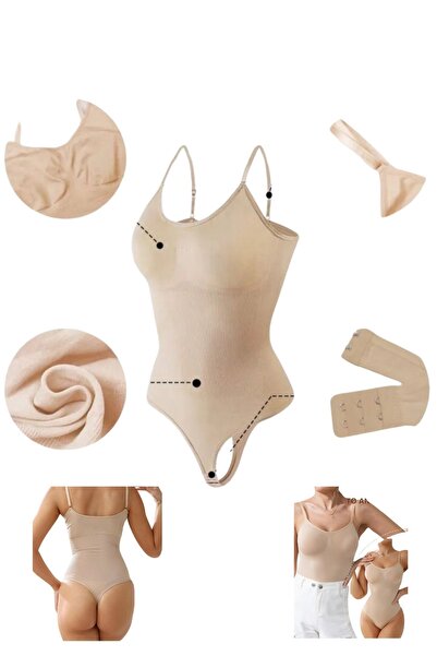 MİSTİRİK Mimola Model Gatherer Shaper kötött anyagú pattintható zsinór test fűző bőrszín