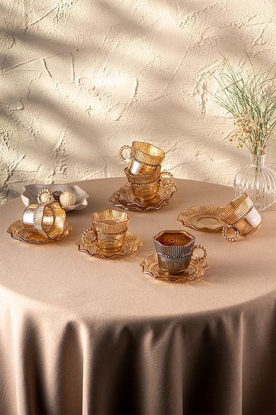 Emsan Hatrı Var Amber 80 ml Set of 6 Coffee Cups