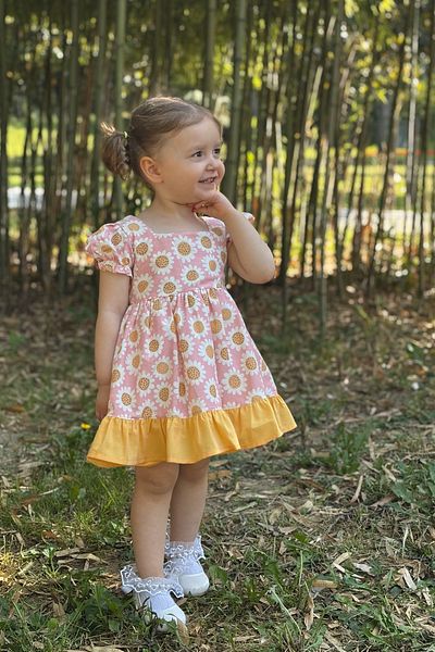 ALYRA Baby Girl Dress Short Sleeve Bow Floral Birthday Party Wedding Special Occasion Daily Girl's Dress