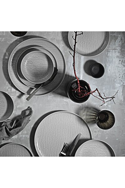 Kütahya Porselen Capri Moderna 24 Parça Yemek Takımı Gri Mat 6 Kişilik