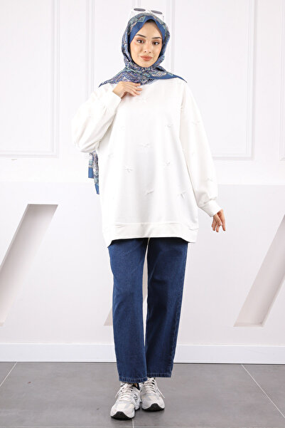 İmajButik Φούτερ Modal με λεπτομέρεια κρεμ φιόγκου