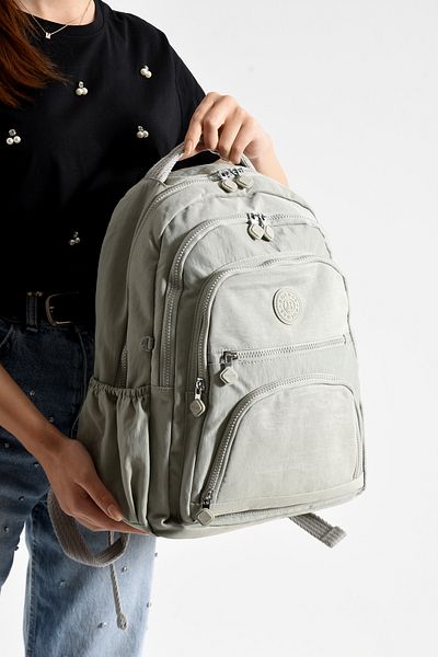 Just Polo Unisex Waterproof Imported Crinkle Fabric School Business and Travel Backpack with Laptop Compartment