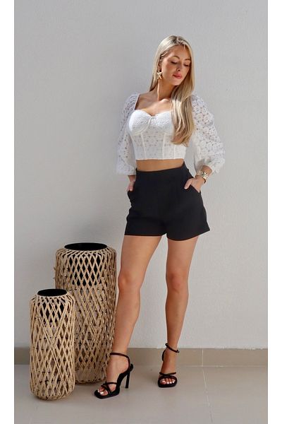 Alorabella Harlow Lace Cropped Top