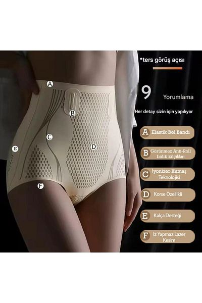 Sh Mağazacılık Slimming Basen, Abdomen, Belly Tightening Seamless Non-Marking Ionizer Underwire Non-Slip Panties Corset