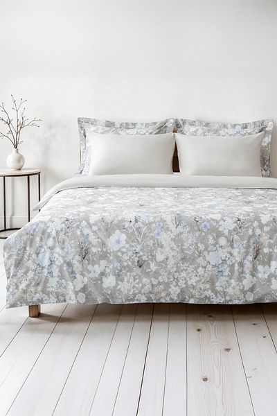 Green Black Σετ παπλωματοθήκη Rosalya Beige Διπλό 100% βαμβακερό σατέν 210 TC