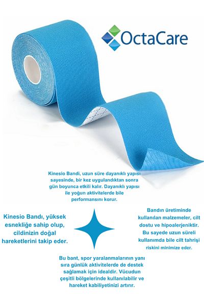 Octacare Sports Tape 5 Meters X 5 cm for Face Area Blue