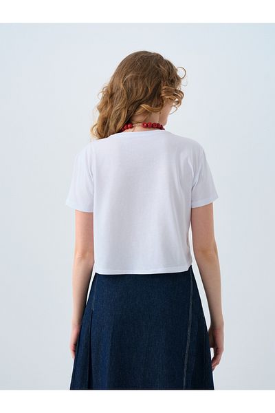 Loft Γυναικείο μπλουζάκι Long Crop Lf2039226 Off White