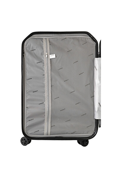 aventor Troler de cabină AV103, 55x36x22 cm, bagaj de mână, policarbonat rezistent, încuietoare TSA, negru