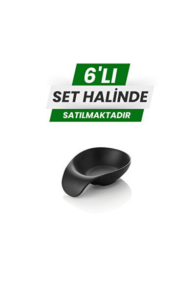 Alezy 661 Göreme Melamine Thermostar Matte Sauce Bowl with Handle 12 cm Black