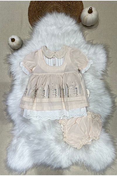 bebitomkids Girl 9-24 Months Baby Collar Embroidered Dress