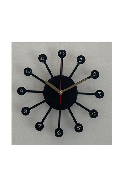 OEM Decorative wall clock, 20 cm, black, 3D printed, model 1004