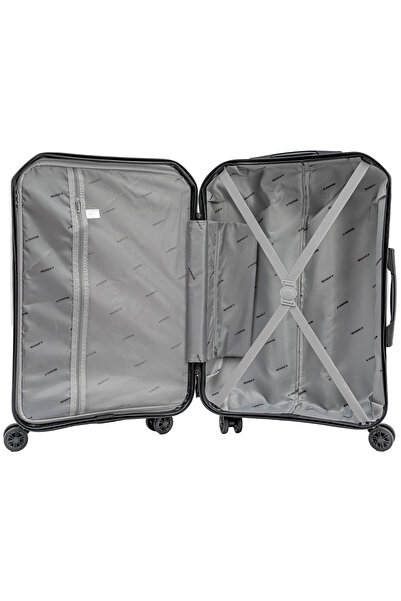 aventor Troler mediu AV103, 67x43x25 cm, bagaj de cală, policarbonat, încuietoare TSA, negru